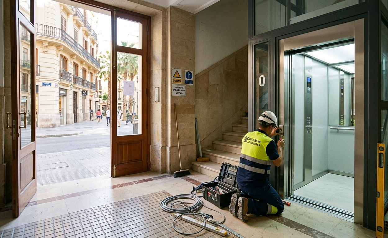 Bajar el ascensor a cota cero en Valencia